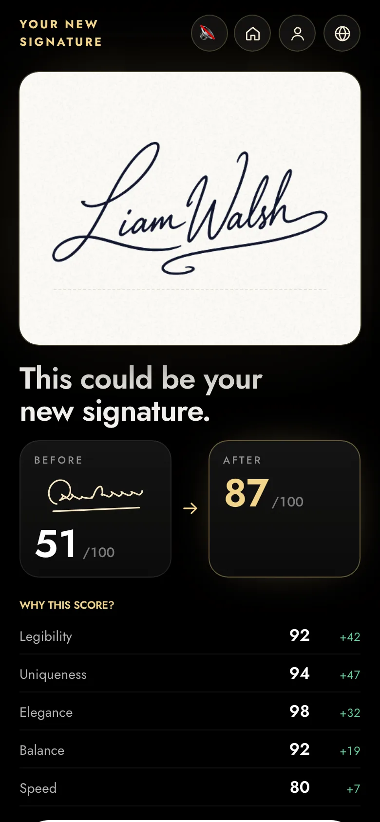 Get your new signature